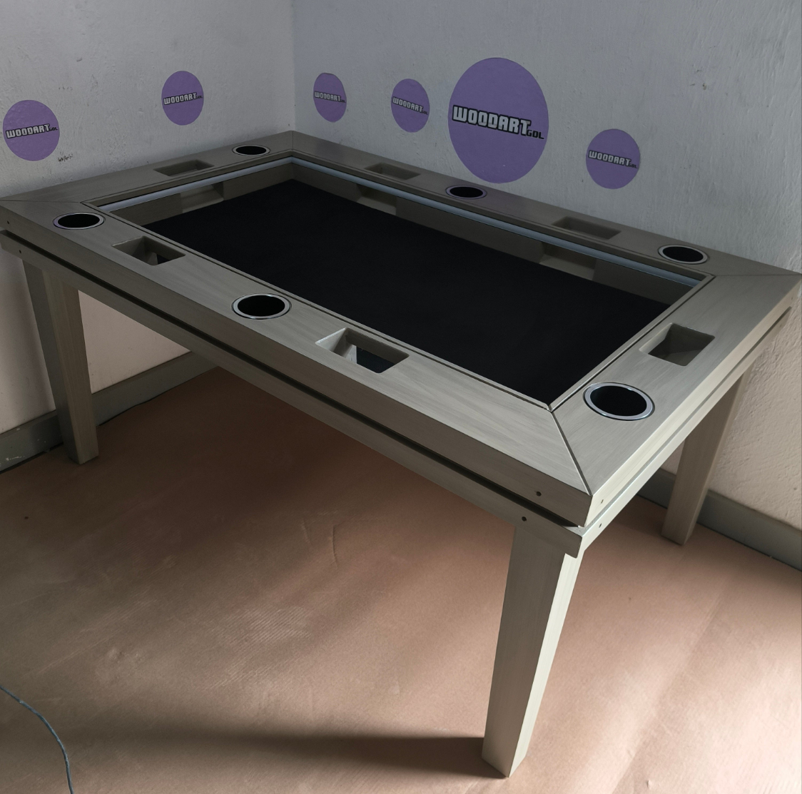 MESA DELUX RECTANGULAR SIN LUZ LED CON PASA DADOS
