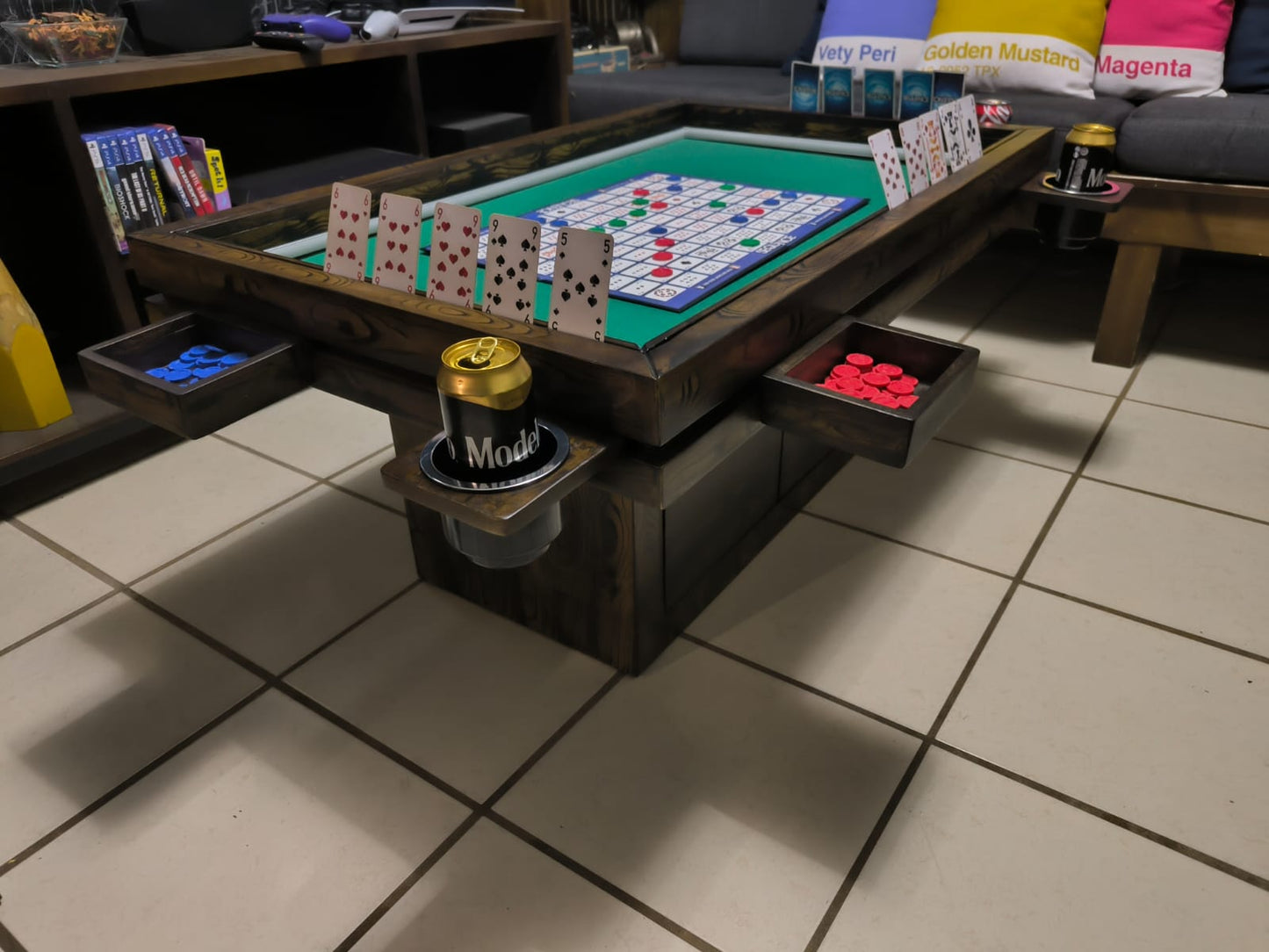 MESA DE CENTRO/JUEGOS RECTANGULAR CON LUZ LED
