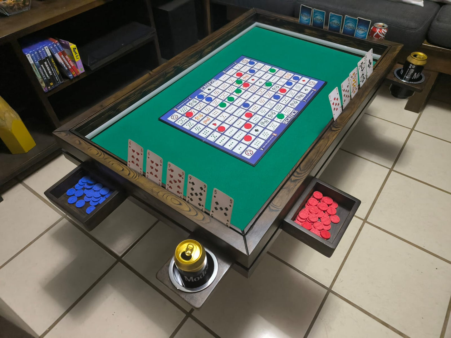 MESA DE CENTRO/JUEGOS RECTANGULAR CON LUZ LED
