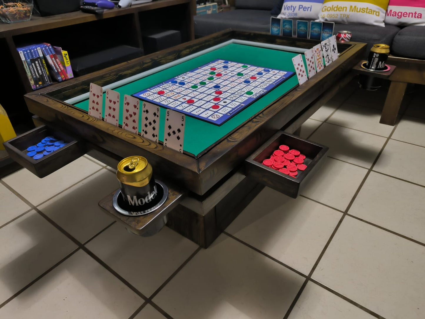 MESA DE CENTRO/JUEGOS RECTANGULAR CON LUZ LED