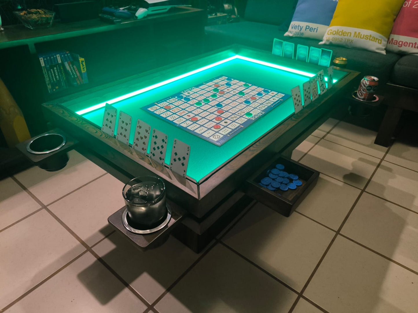 MESA DE CENTRO/JUEGOS RECTANGULAR CON LUZ LED