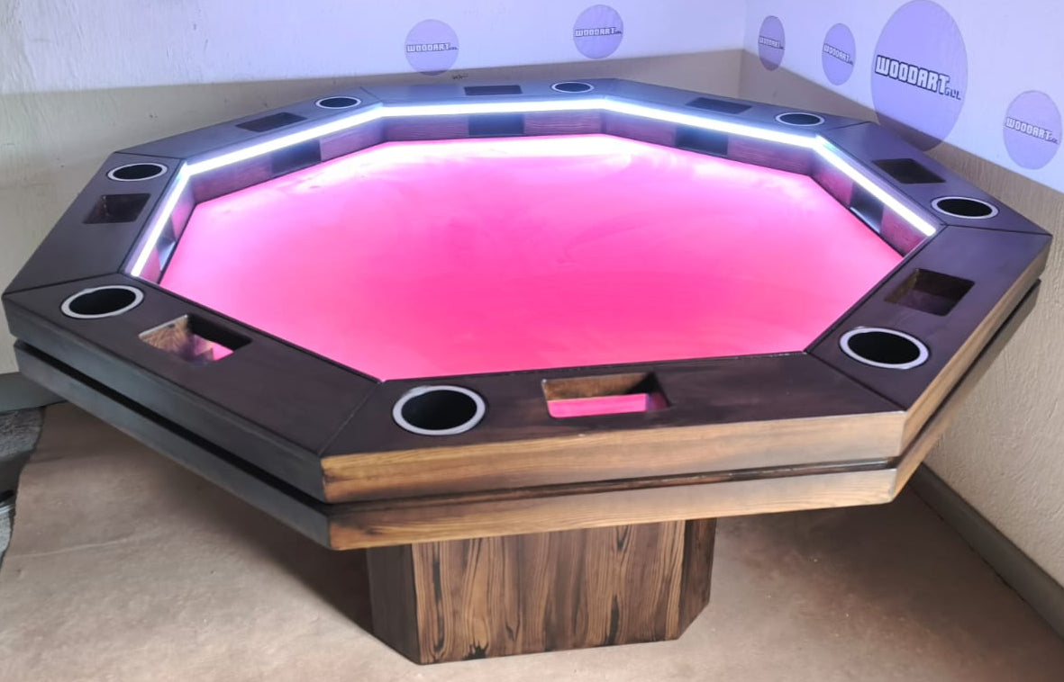MESA DELUX OCTAGONAL CON LUZ LED