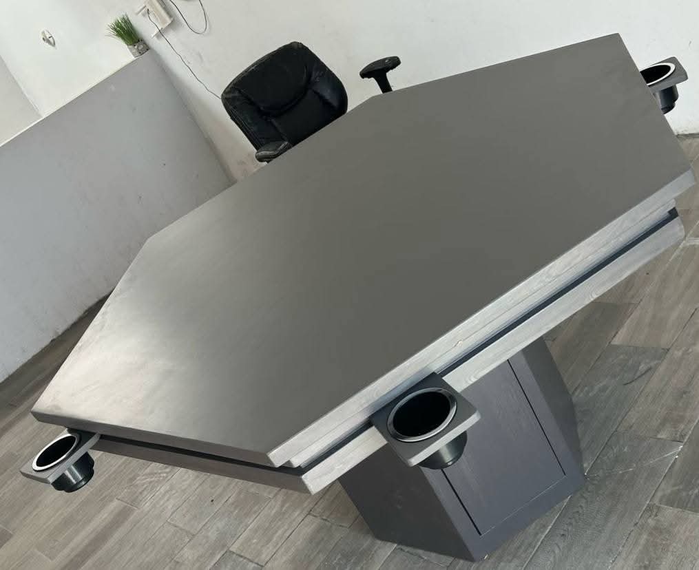 MESA DELUX HEXAGONAL CON LUZ LED CON PASA DADOS