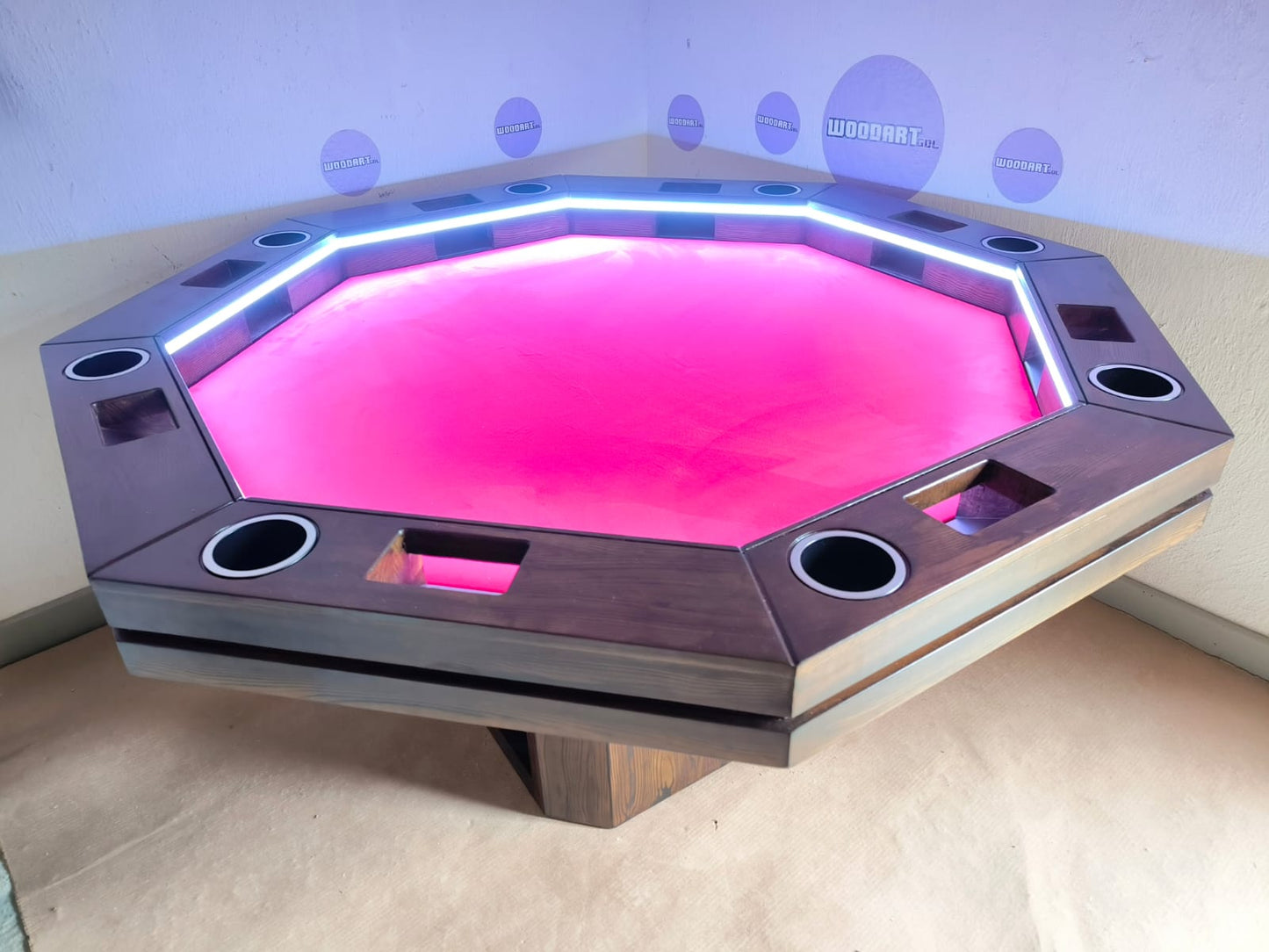 MESA DELUX OCTAGONAL CON LUZ LED