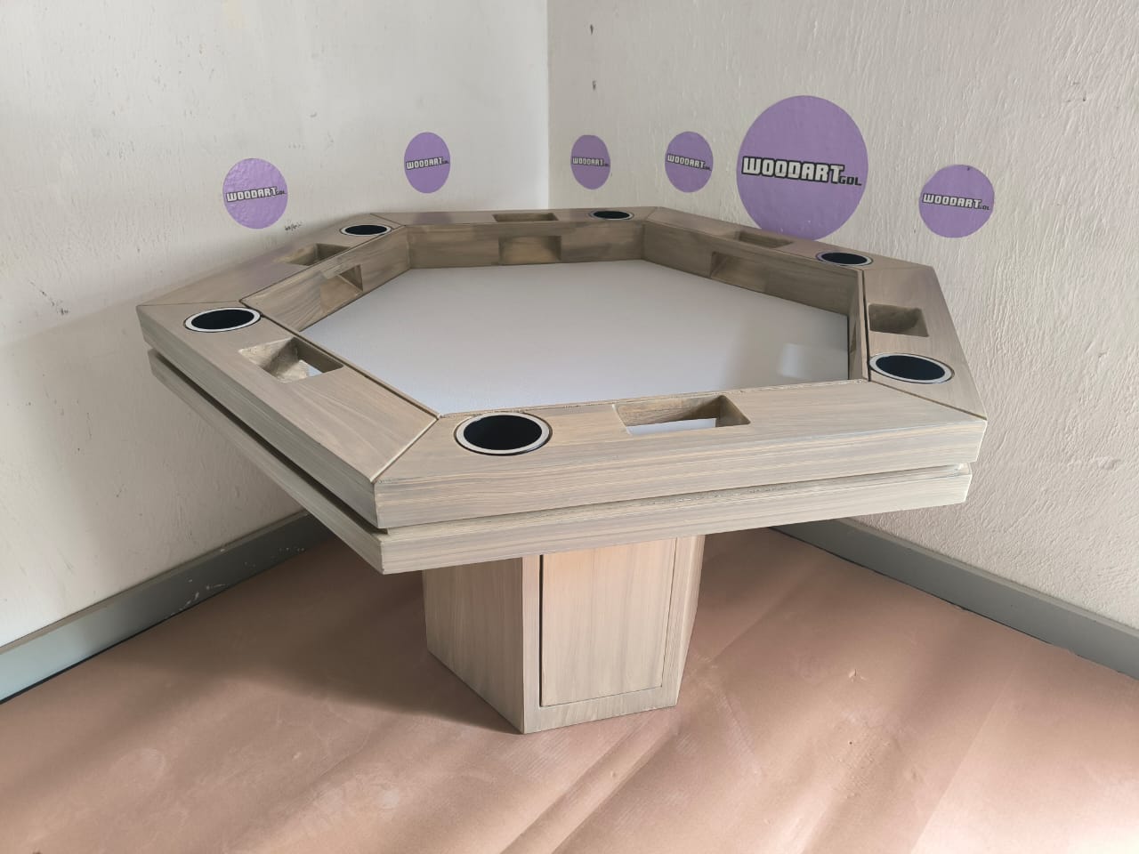 MESA DELUX HEXAGONAL SIN LED CON PASA DADOS