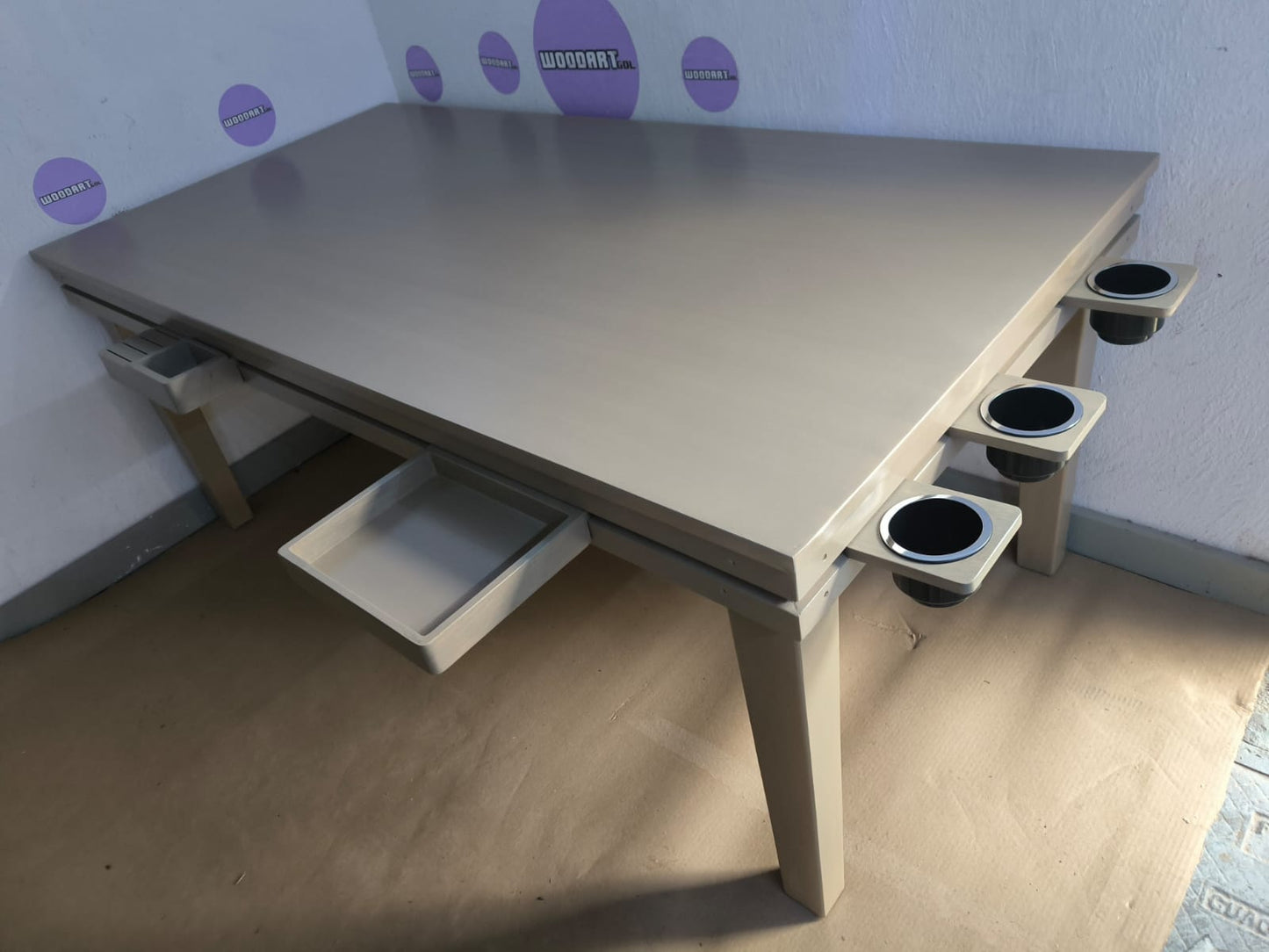 COMEDOR/MESA DE POKER RECTANGULAR 8 PERSONAS CON PORTAVASOS SIN LUZ LED