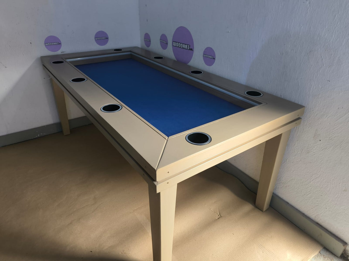 COMEDOR/MESA DE POKER RECTANGULAR 8 PERSONAS CON PORTAVASOS SIN LUZ LED