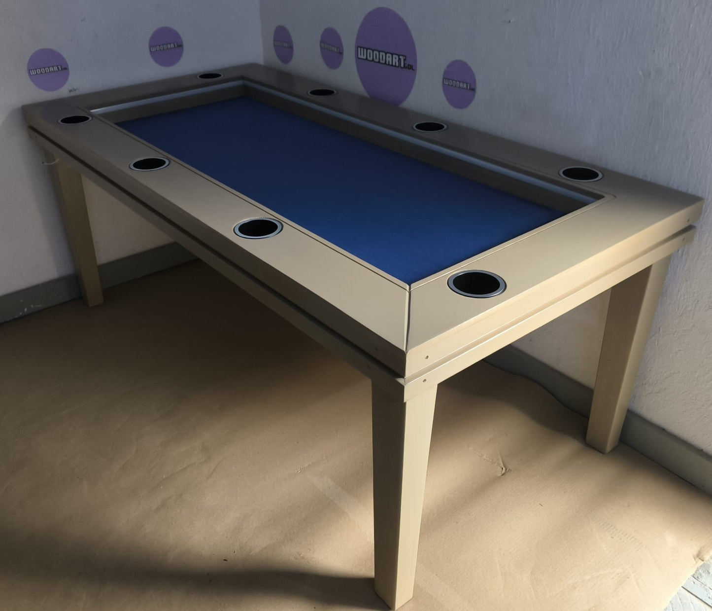 COMEDOR/MESA DE POKER RECTANGULAR 8 PERSONAS CON PORTAVASOS SIN LUZ LED