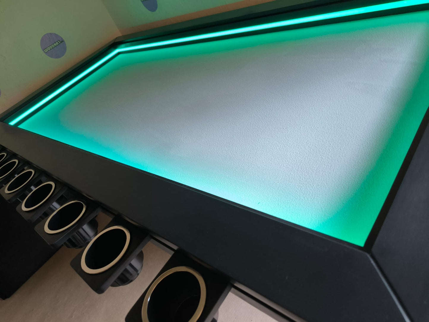 MESA RECTANGULAR CON LUZ LED para 8 personas