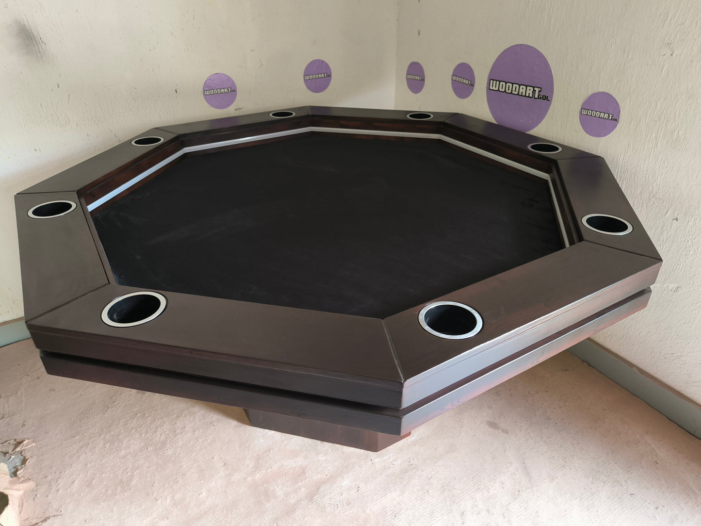 COMEDRO/MESA DE POKER SIN LED OCTAGONAL CON PORTAVASOS para 8 personas