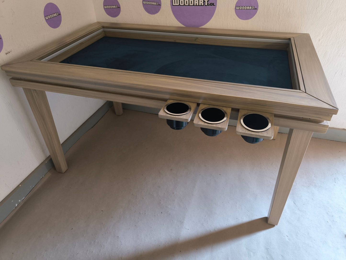 MESA JUEGO/COMEDOR RECTANGULAR TAPA ANTI DERRAMES SIN LUZ LED PARA 6 PERSONAS