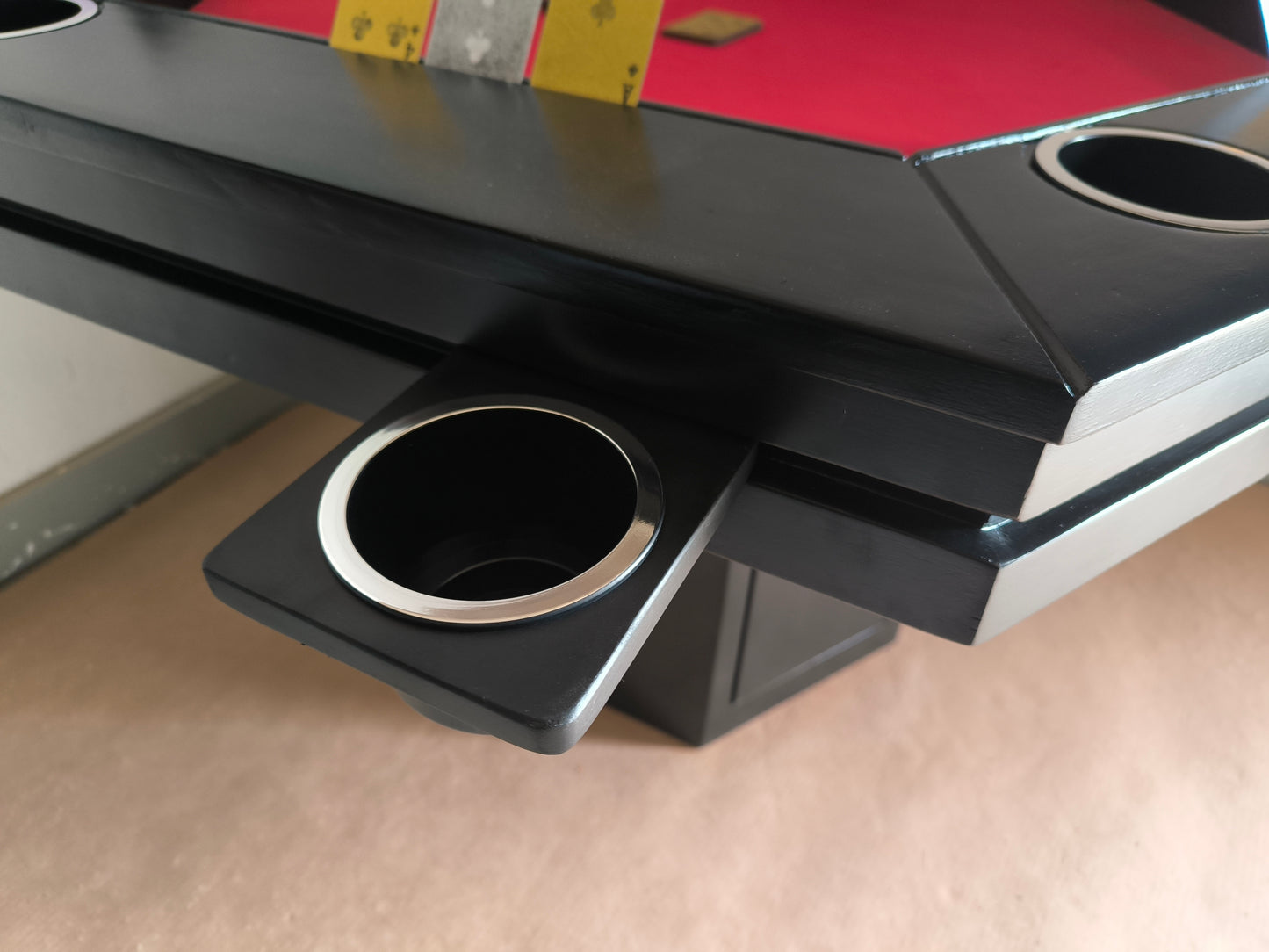 MESA DE POKER HEXAGONAL CON PORTAVASOS