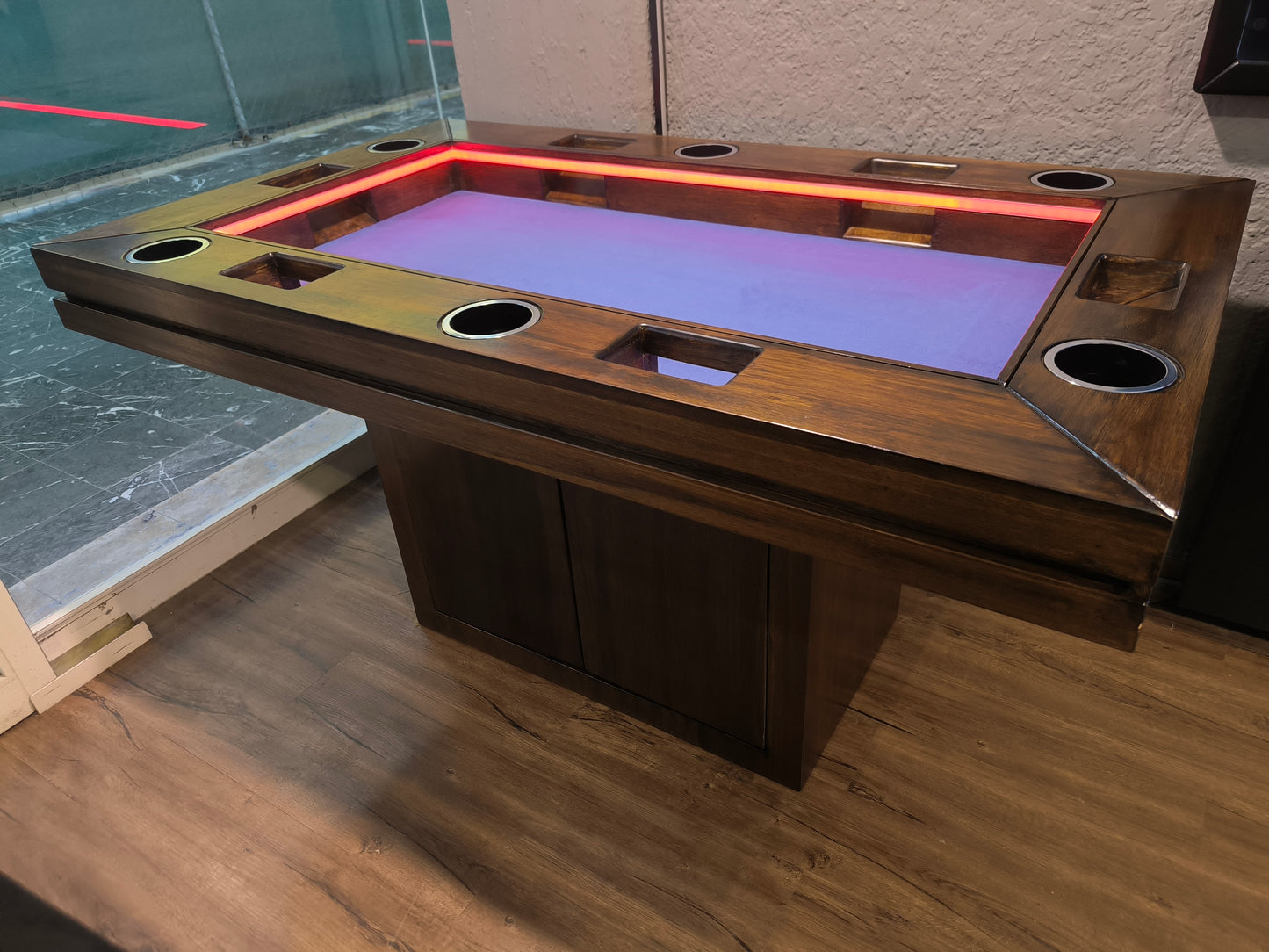 MESA DELUX BASE PEDESTAL RECTANGULAR 6 Personas | LED| PASA DADOS