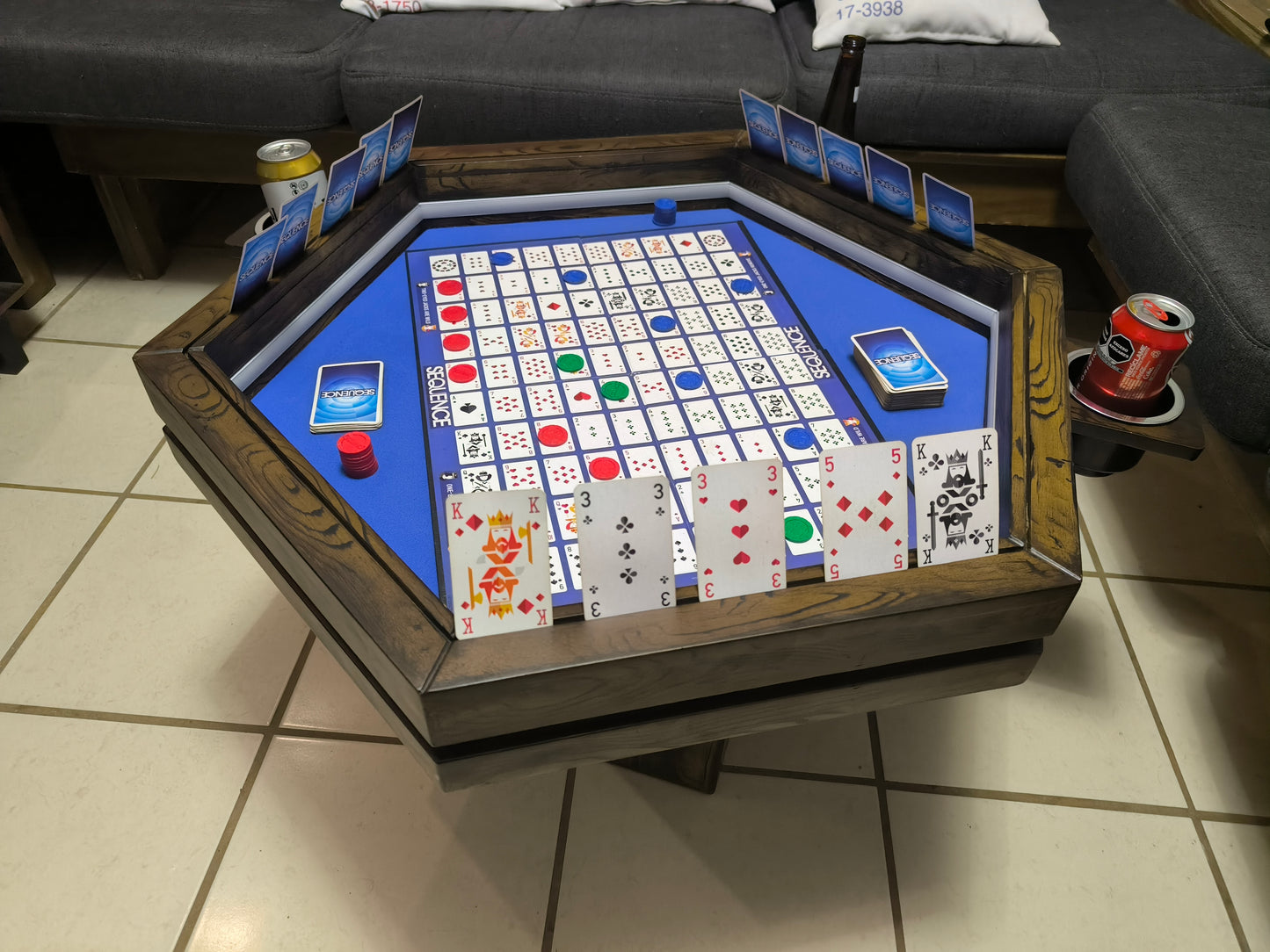MESA HEXAGONAL DE CENTRO/JUEGOS SIN LUZ LED