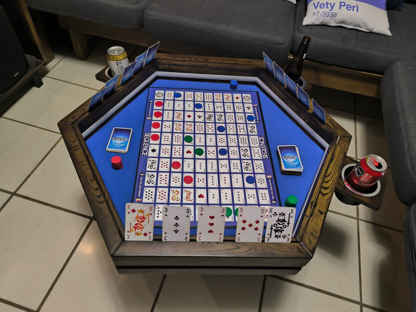 MESA HEXAGONAL DE CENTRO/JUEGOS SIN LUZ LED