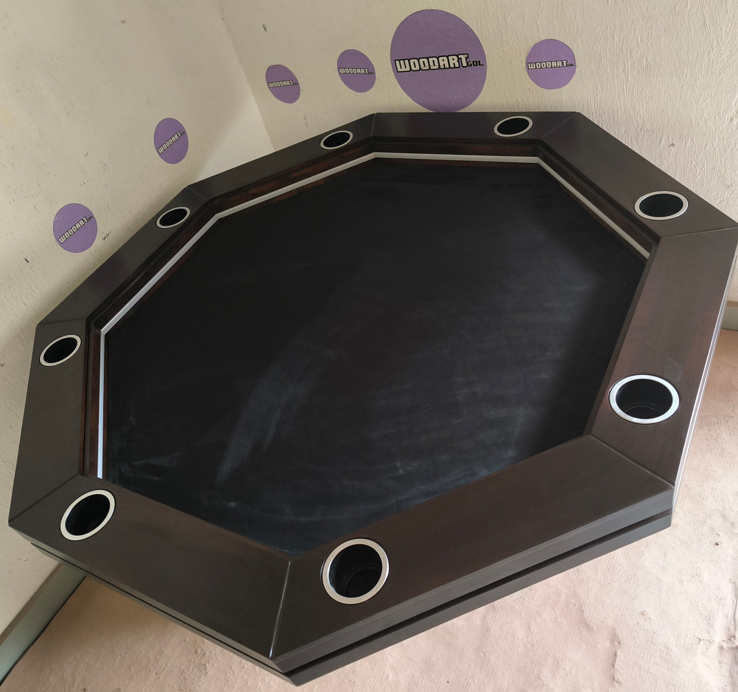 COMEDRO/MESA DE POKER SIN LED OCTAGONAL CON PORTAVASOS para 8 personas