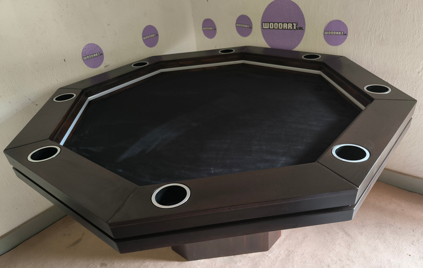 COMEDRO/MESA DE POKER SIN LED OCTAGONAL CON PORTAVASOS para 8 personas