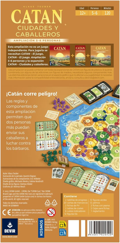 JUEGO DE MESA - Catan: Ciudades y caballeros: Ampliación 5-6 jugadores