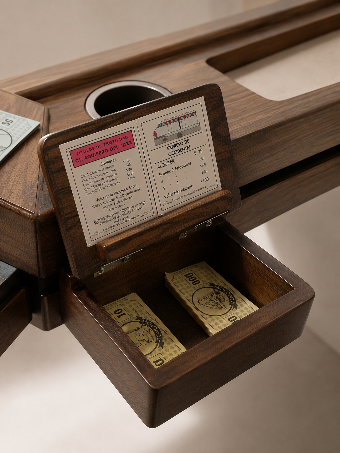 CAJA PARA CARTAS, CON TAPA Y ATRIL.