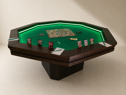 MESA OCTAGONAL CON LUZ LED para 8 personas.