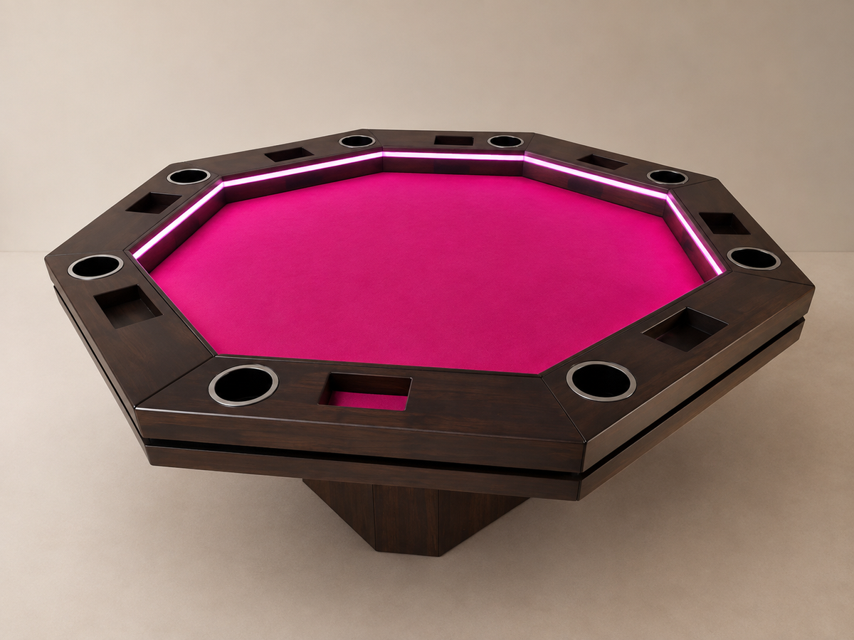 MESA DELUX OCTAGONAL CON LUZ LED.