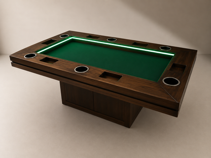 MESA DELUX BASE PEDESTAL RECTANGULAR 6 Personas | LED| PASA DADOS.