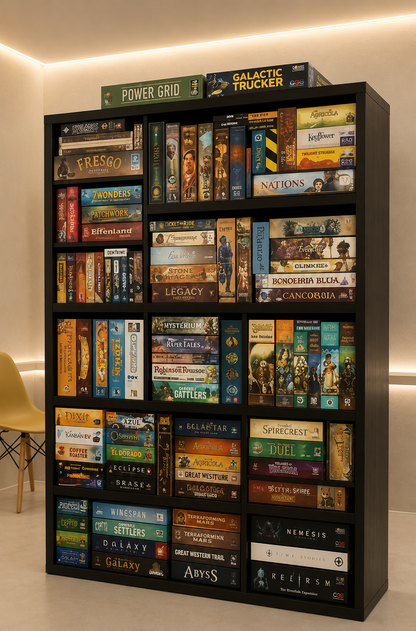 🎲 Estantería para Juegos de Mesa SIN Luz LED | Librero Moderno de Gran Capacidad.