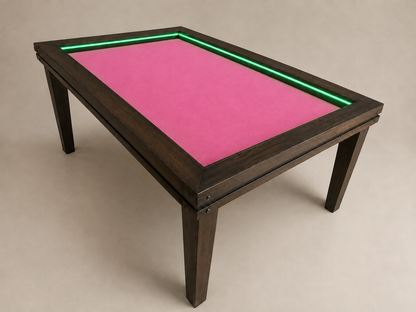 MESA JUEGO/COMEDOR "XL" RECTANGULAR CON LUZ LED PARA 10 PERSONAS.
