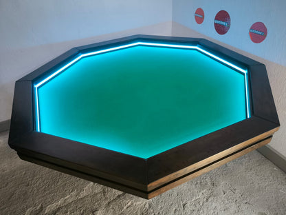 MESA OCTAGONAL CON LUZ LED para 8 personas