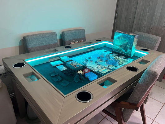 MESA DELUX RECTANGULAR CON LUZ LED CON PASA DADOS