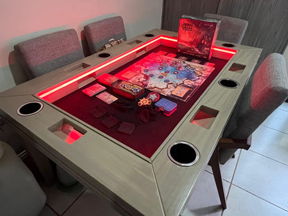 MESA DELUX RECTANGULAR CON LUZ LED CON PASA DADOS