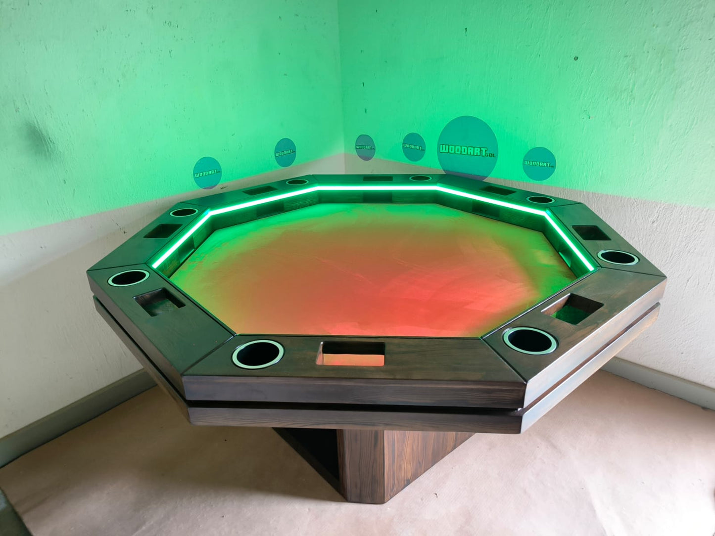 MESA DELUX OCTAGONAL CON LUZ LED