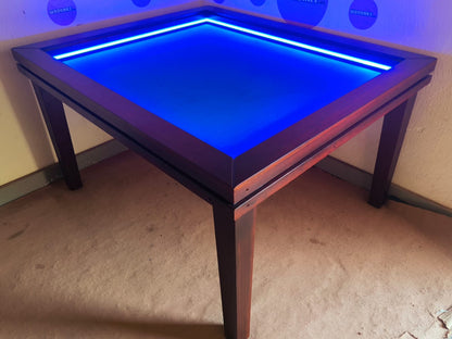MESA MODELO CUADRILATERO CON LUZ LED para 6 personas 145cm x 120cm