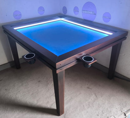 MESA MODELO CUADRILATERO CON LUZ LED para 6 personas 145cm x 120cm
