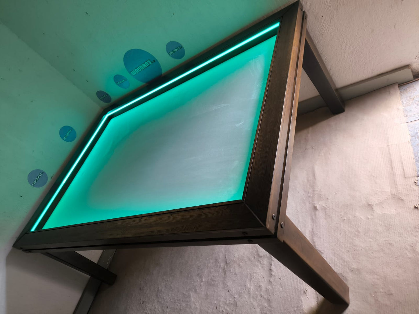 MESA JUEGO/COMEDOR "XL" RECTANGULAR CON LUZ LED PARA 10 PERSONAS