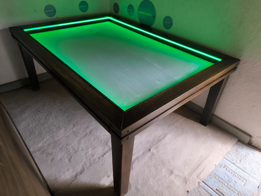 MESA JUEGO/COMEDOR "XL" RECTANGULAR CON LUZ LED PARA 10 PERSONAS
