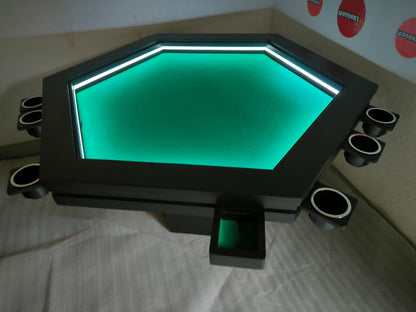 1 MESA HEXAGONAL CON LUZ LED para 6 personas