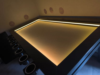 MESA RECTANGULAR CON LUZ LED para 8 personas
