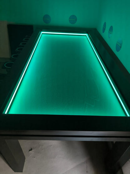 MESA RECTANGULAR CON LUZ LED para 8 personas