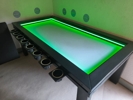 MESA RECTANGULAR CON LUZ LED para 8 personas