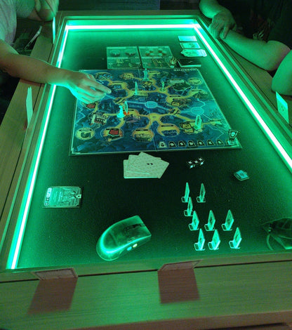 4 PERSONAS MESA JUEGO/COMEDOR RECTANGULAR TAPA ANTI DERRAMES CON LUZ LED
