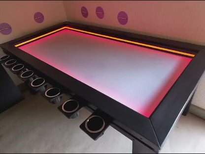 MESA RECTANGULAR CON LUZ LED para 8 personas