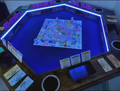 MESA DELUX HEXAGONAL CON LUZ LED CON PASA DADOS