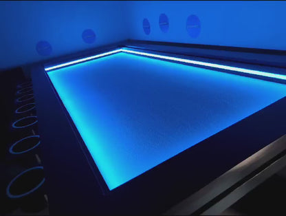 MESA RECTANGULAR CON LUZ LED para 8 personas