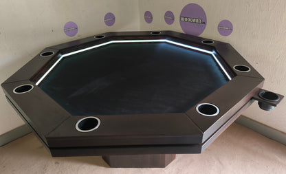 COMEDRO/MESA DE POKER CON LED OCTAGONAL CON PORTAVASOS para 8 personas