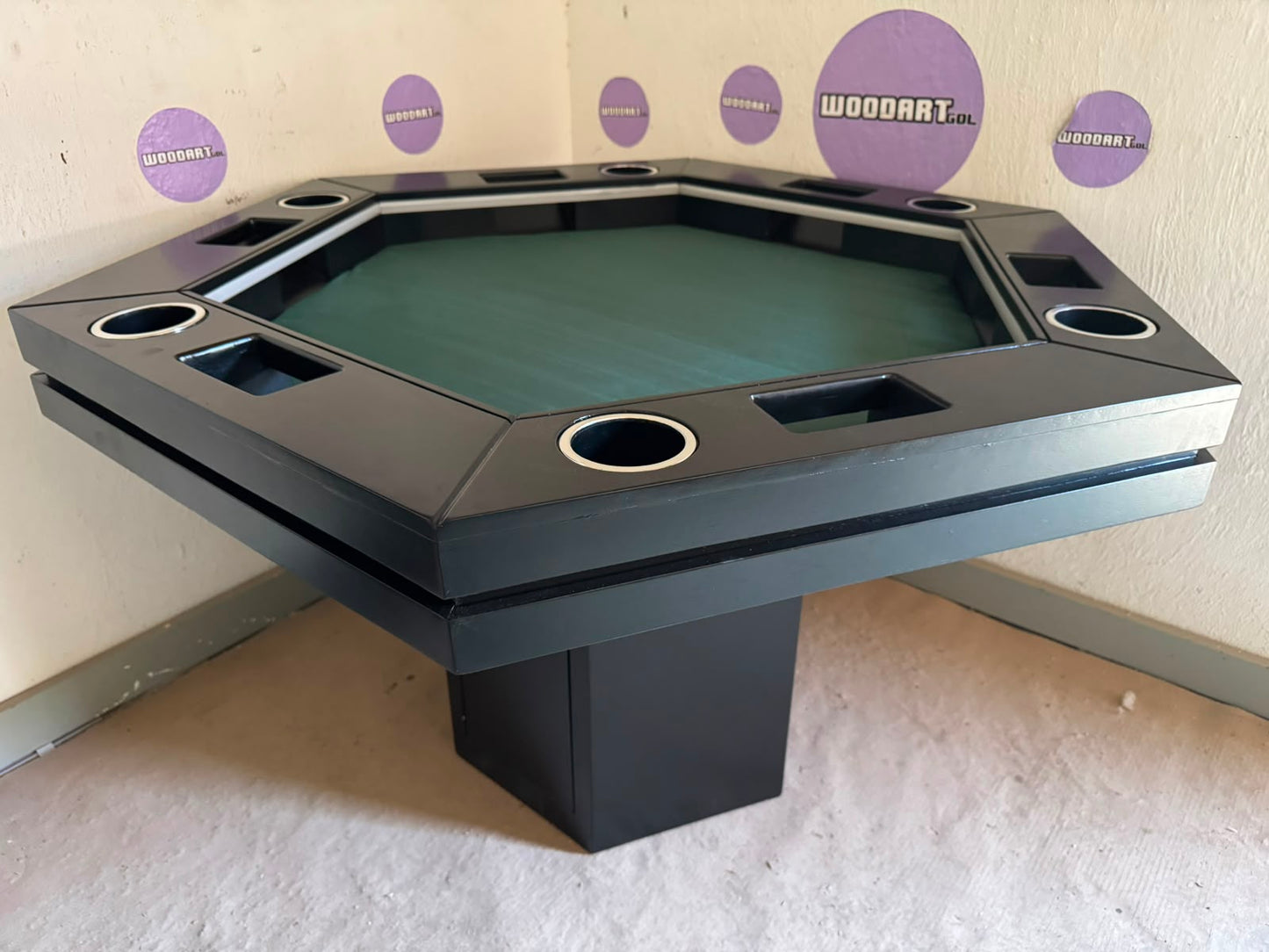 MESA DELUX HEXAGONAL CON LUZ LED CON PASA DADOS