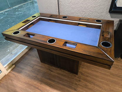 MESA DELUX BASE PEDESTAL RECTANGULAR 6 Personas | LED| PASA DADOS