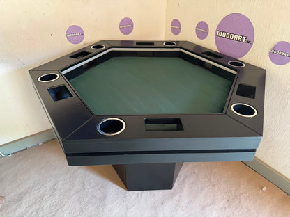MESA DELUX HEXAGONAL CON LUZ LED CON PASA DADOS