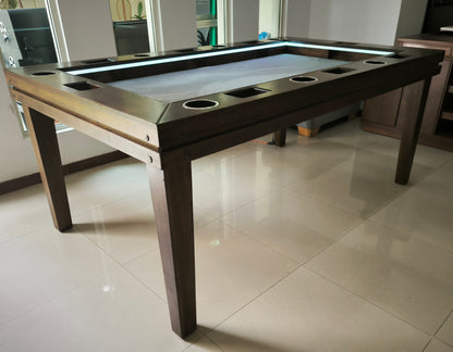 MESA DELUX 8 PERSONAS RECTANGULAR CON LUZ LED CON PASA DADOS