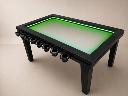 MESA RECTANGULAR CON LUZ LED para 8 personas.